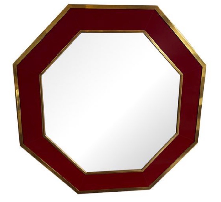 Miroir octogonal bordeaux Éric Maville