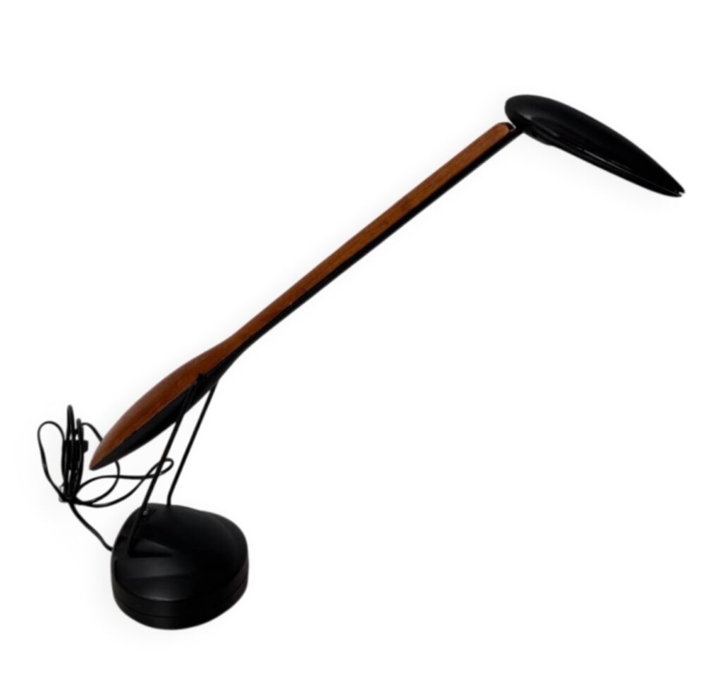Lampe de bureau noire et bois Unilux référence 2080