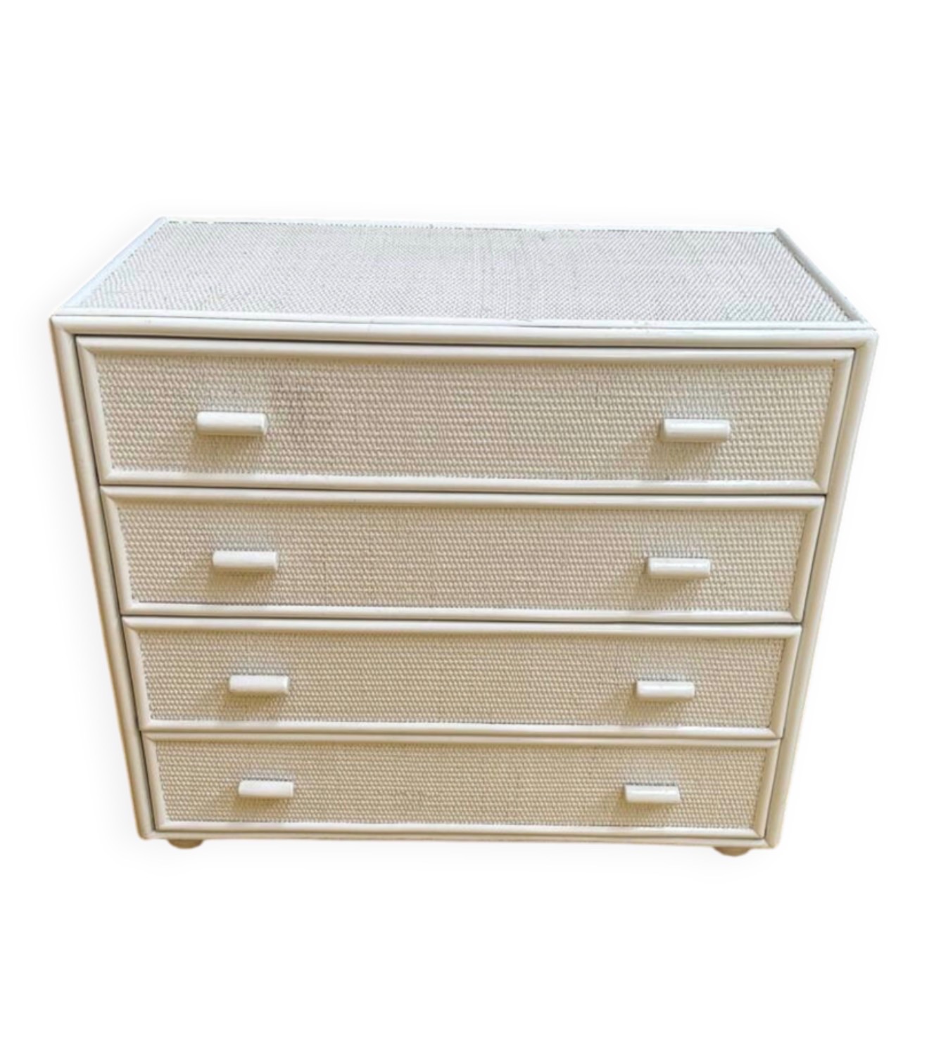 Commode en rotin blanc