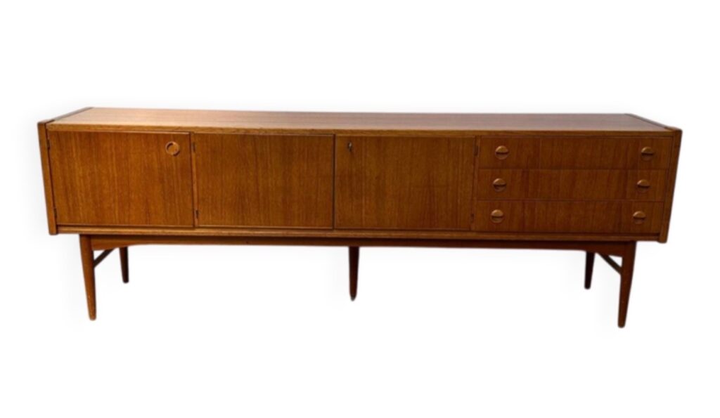 Enfilade scandinave en teck 3 portes 3 tiroirs