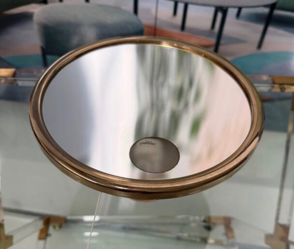 Miroir Brot vintage orientable doré, grossissant et éclairant, France