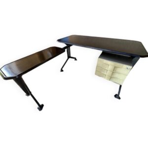 Bureau par BBPR pour Olivetti Synthesis série Arco avec son extension